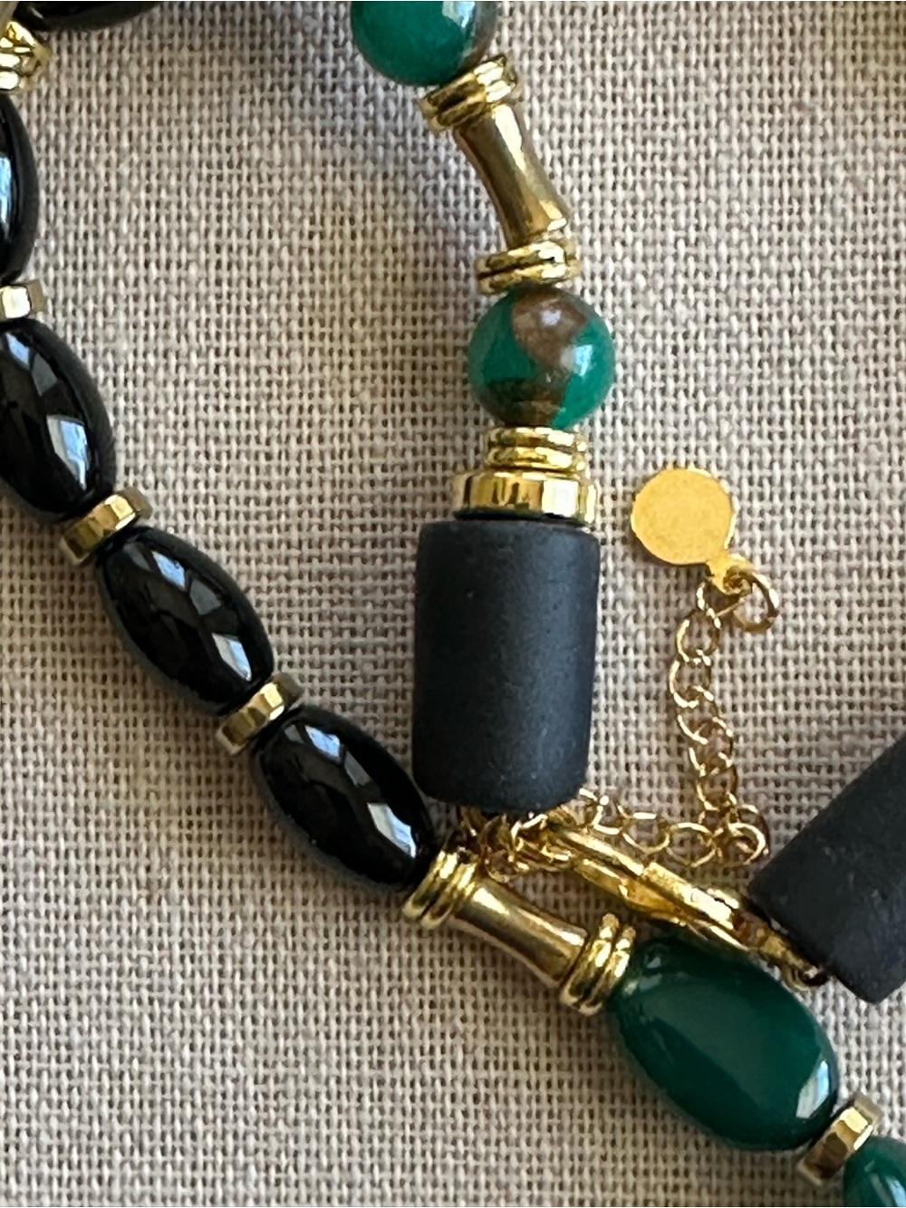22-1/2 inch Onyx bead necklace NWOT - Picture 4 of 13